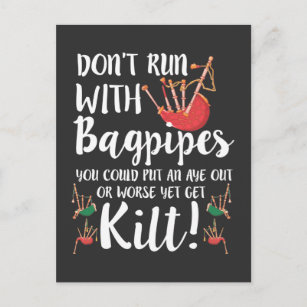Bagpipe Quote Kilt Music Scotland Bagpiping Humor Postcard