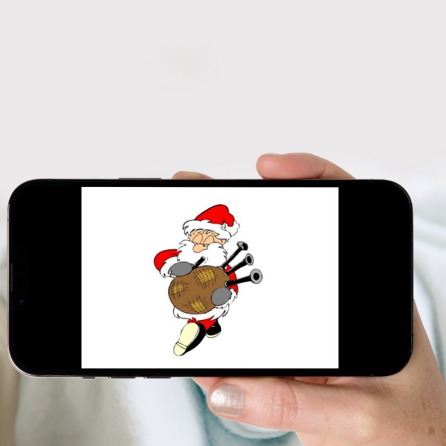 Bagpipe Santa Holiday Card (Front Digital)
