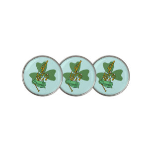Bagpipe Shamrock Golf Ball Marker