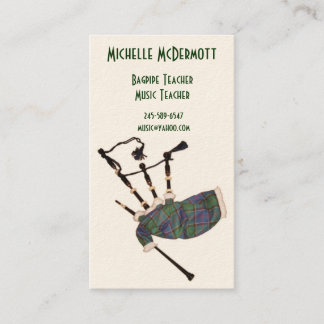 Bagpipe Teacher Business Card