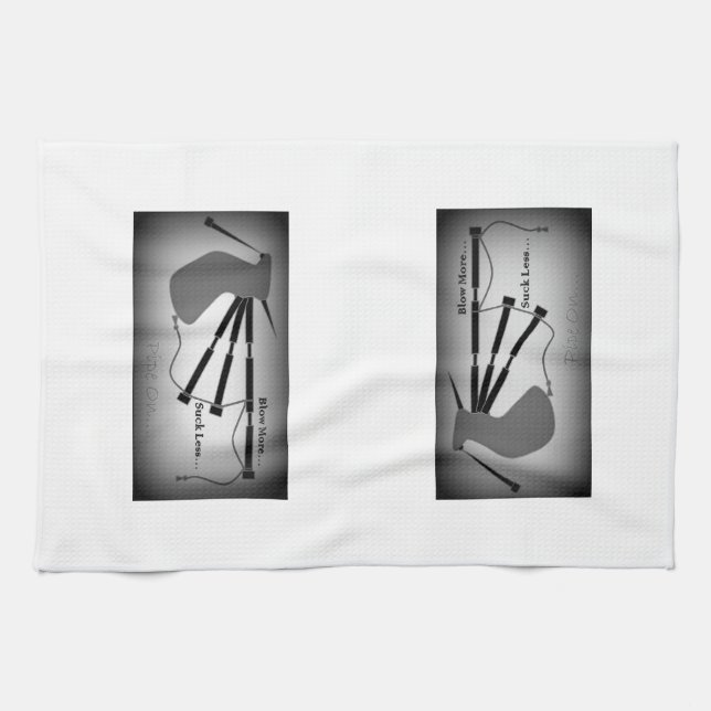 Bagpipe Theme (B/W) Towel (Horizontal)