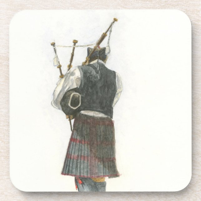 Bagpiper Beverage Coaster (Front)