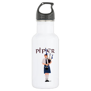 Bagpiper - Blue Kilt Water Bottle