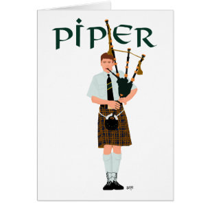 Bagpiper - Brown Kilt Cards