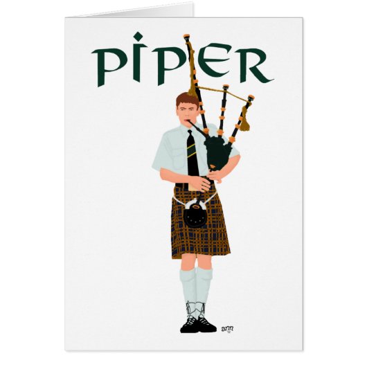 Bagpiper - Brown Kilt Cards (Front)