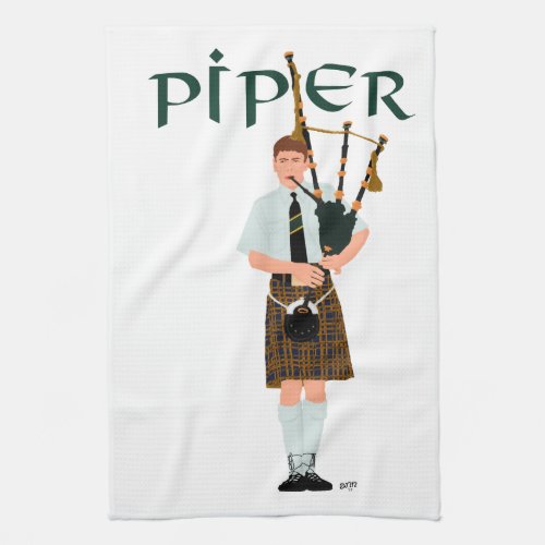 Bagpiper _ Brown Kilt Towel