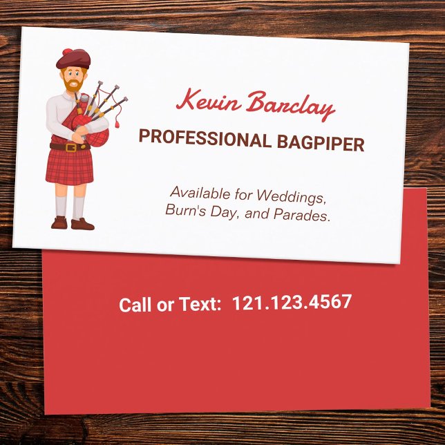 Bagpiper Business Card (Bagpiper Business Cards)