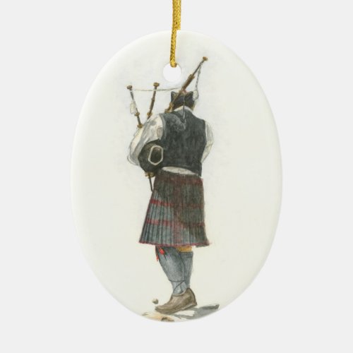 Bagpiper Ceramic Ornament