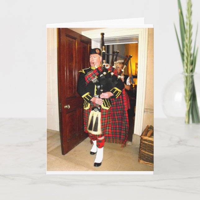 Bagpiper Holiday Card (Front)