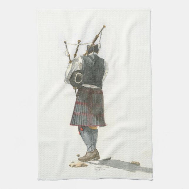 Bagpiper Kitchen Towel (Vertical)