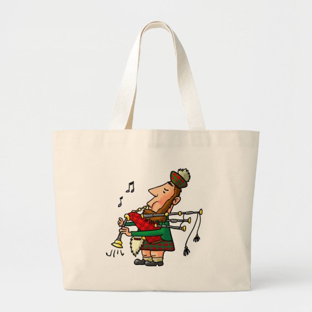 Bagpiper Large Tote Bag (Front)