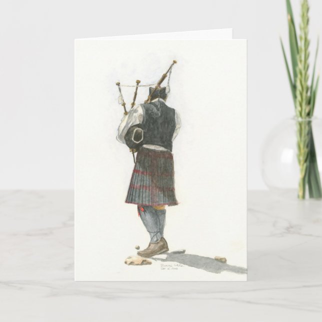 Bagpiper on Beach Card (Front)