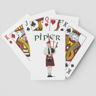 Bagpiper - Red Kilt Poker Cards