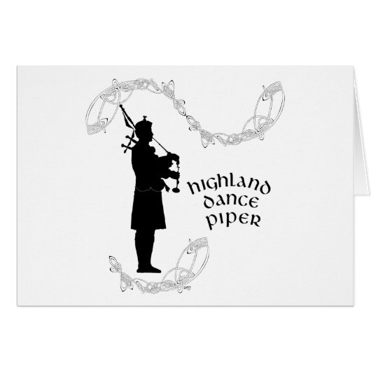 Bagpiper Silhouette Cards (Front Horizontal)