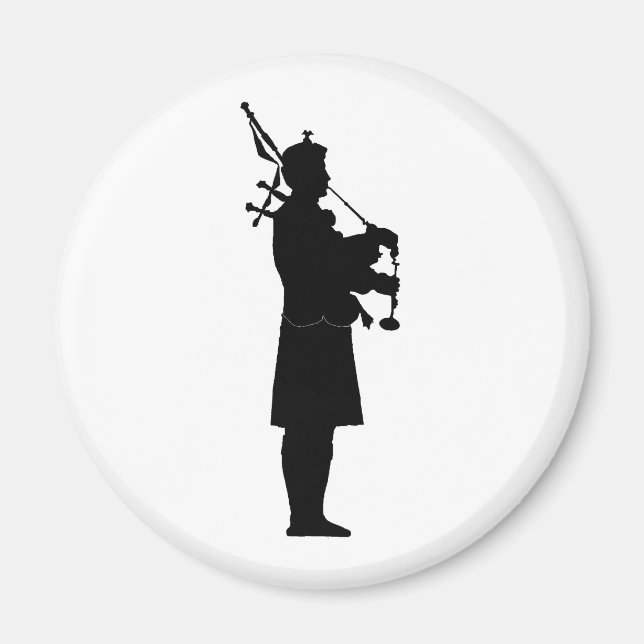 Bagpiper Silhouette Magnet (Front)