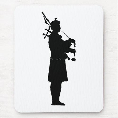 Bagpiper Silhouette Mouse Pad