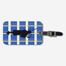 Bagpiper Tartan Luggage Tag
