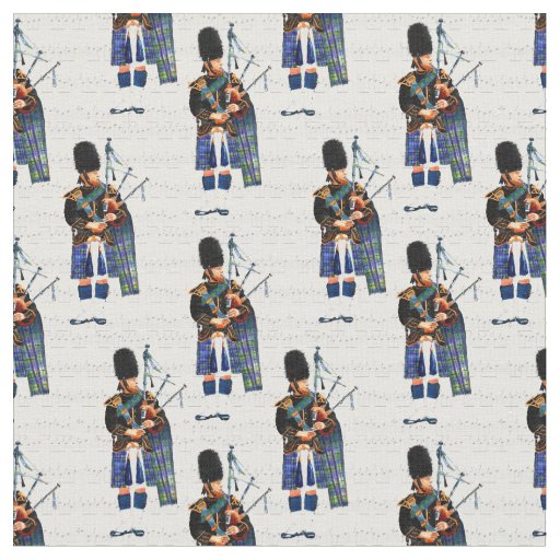 Bagpiper With Music  Fabric