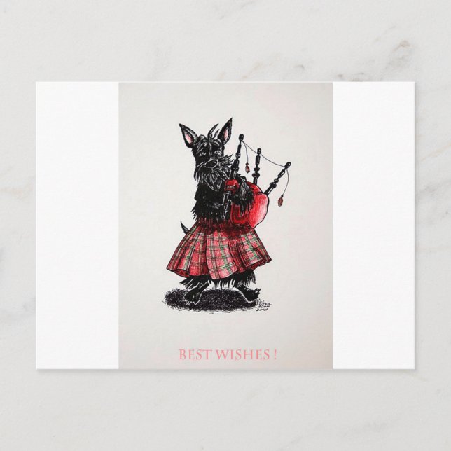 Bagpiper's best wishes postcard (Front)