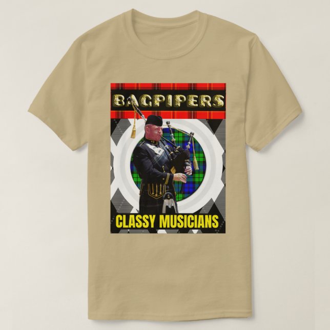 Bagpipers Classy Musicians T-Shirt (Design Front)