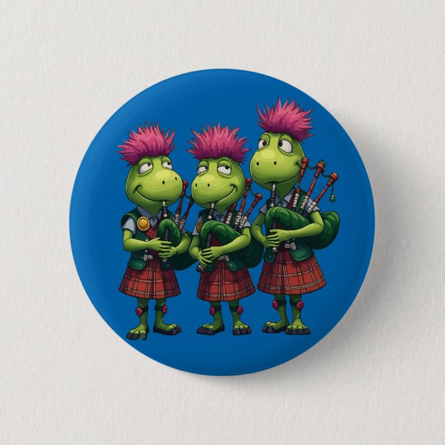 Bagpipers for Burns Supper Scottish Button (Front)