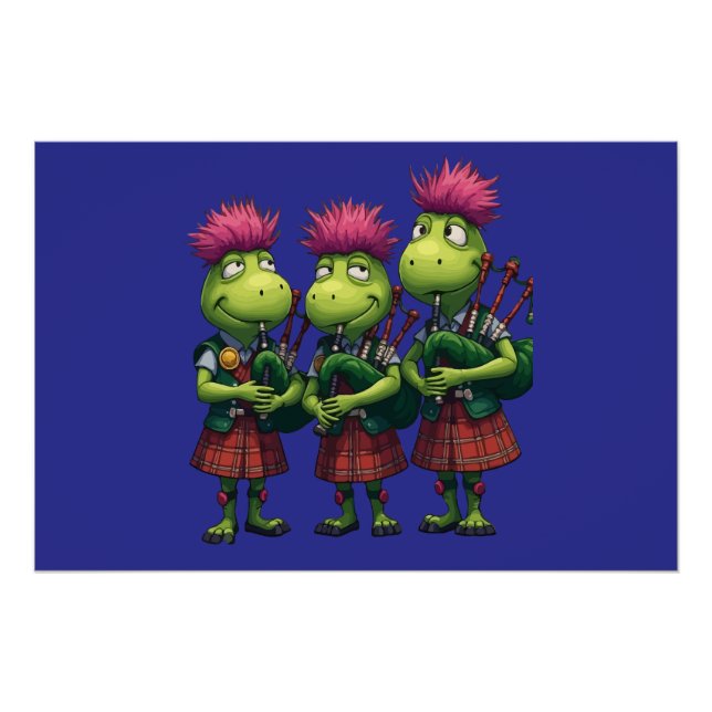 Bagpipers for Burns Supper Scottish Thistles  Poster (Front)