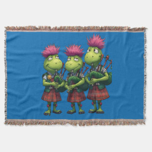 Bagpipers for Burns Supper Scottish Throw Blanket