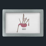 Bagpipes cartoon illustration  belt buckle<br><div class="desc">Bagpipes cartoon illustration</div>