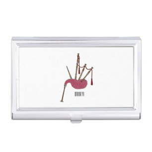 Bagpipes cartoon illustration business card case