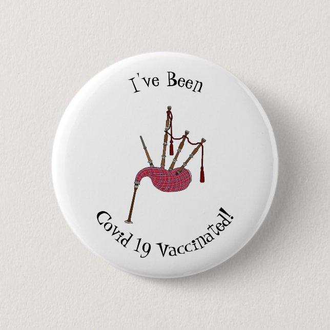 Bagpipes cartoon illustration  button (Front)