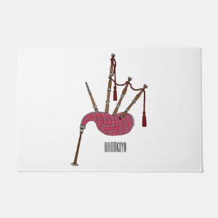 Bagpipes cartoon illustration doormat