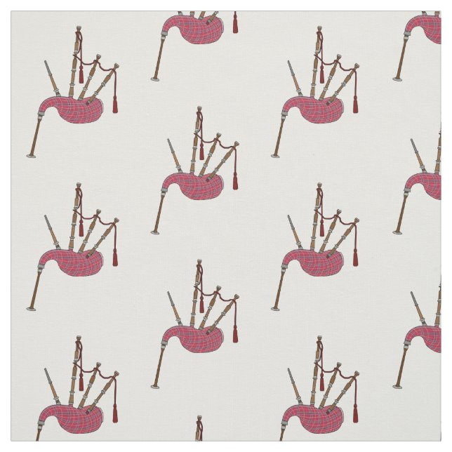 Bagpipes cartoon illustration fabric (Swatch)