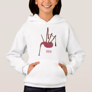 Bagpipes cartoon illustration  hoodie