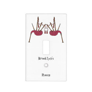 Bagpipes cartoon illustration  light switch cover