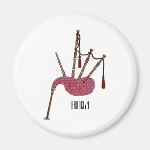 Bagpipes cartoon illustration  magnet