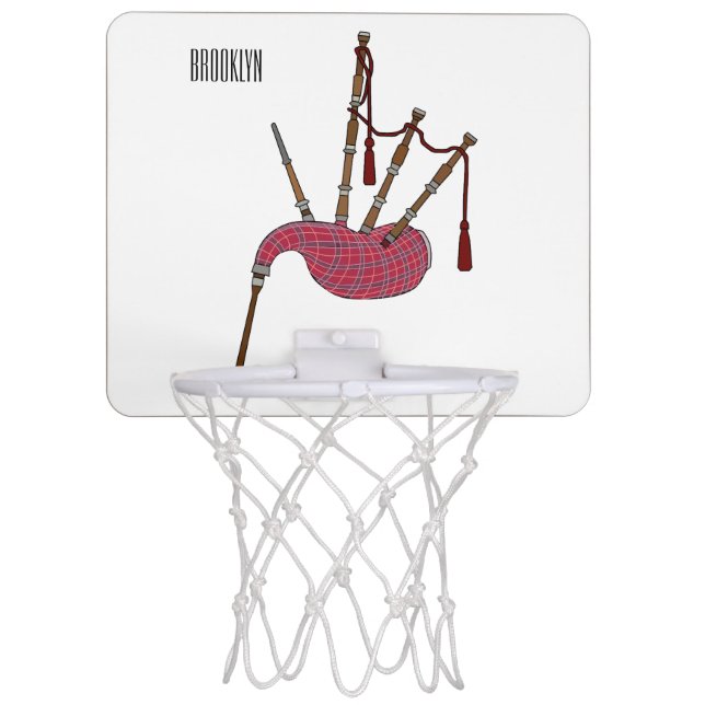 Bagpipes cartoon illustration  mini basketball hoop (Front)