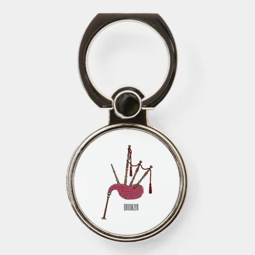 Bagpipes cartoon illustration  phone ring stand