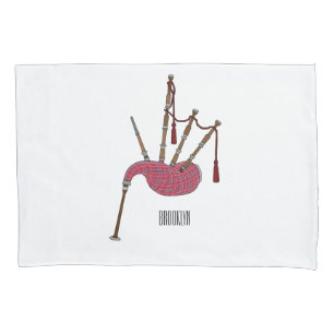 Bagpipes cartoon illustration pillow case