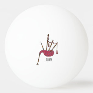 Bagpipes cartoon illustration ping pong ball