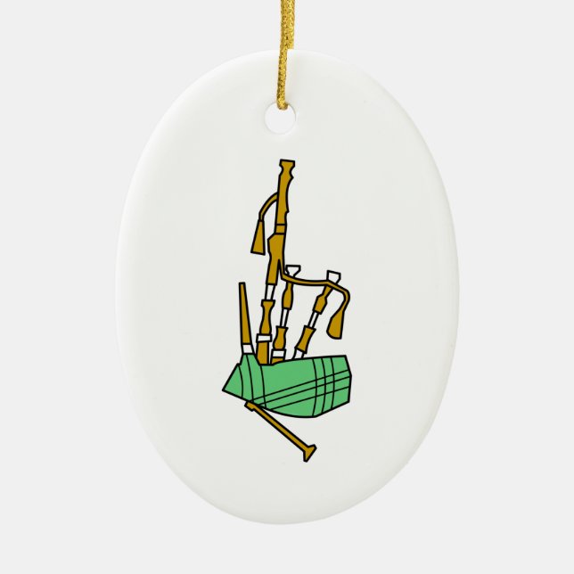 Bagpipes Ceramic Ornament (Front)