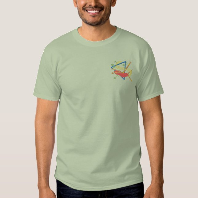 Bagpipes Embroidered T-Shirt (Front)