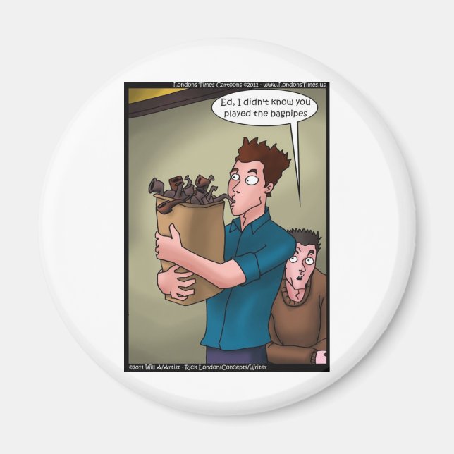 Bagpipes Funny Gifts Tees Mugs Cards Etc Magnet (Front)