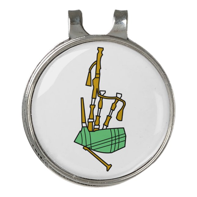 Bagpipes Golf Hat Clip (Front)