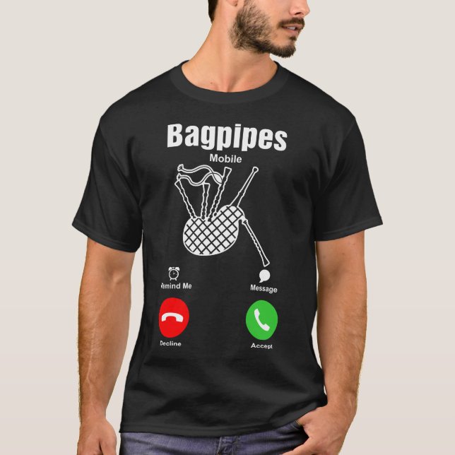 Bagpipes Mobile Tshirt (Front)