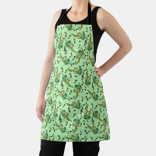 Bagpipes Music Note Pattern Apron