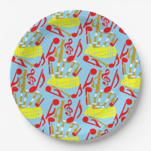 Bagpipes Music Notes Paper Plates