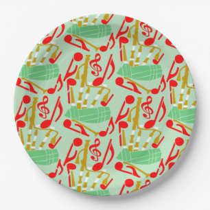 Bagpipes Music Notes Paper Plates
