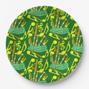Bagpipes Music Notes Paper Plates