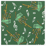 Bagpipes Music Notes Pattern  Fabric
