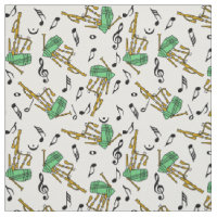 Bagpipes Music Notes Pattern  Fabric